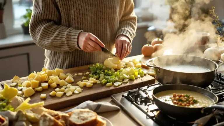 Tato krémová a cenově dostupná celerová polévka nabízí mimořádně jednoduchý recept pro neodolatelné potěšení